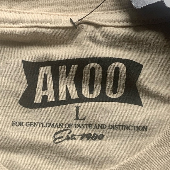 AKOO Men’s Graphic T-Shirt Short Sleeve Tee Day One Tan Size Large New - Picture 4 of 7